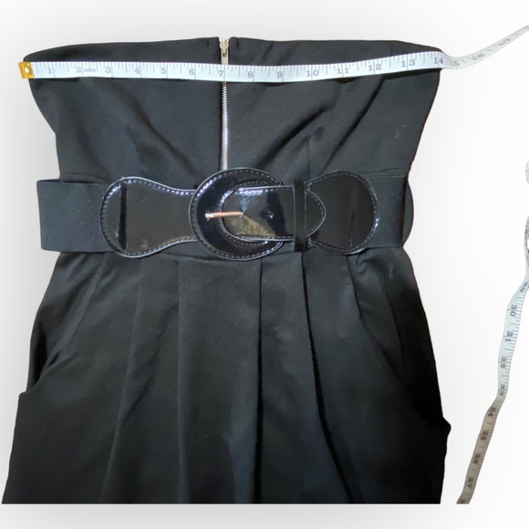 2 for $20 NWT Black Stretch Micro Mini Strapless Dress with Belt. Size Medium - Picture 6 of 9